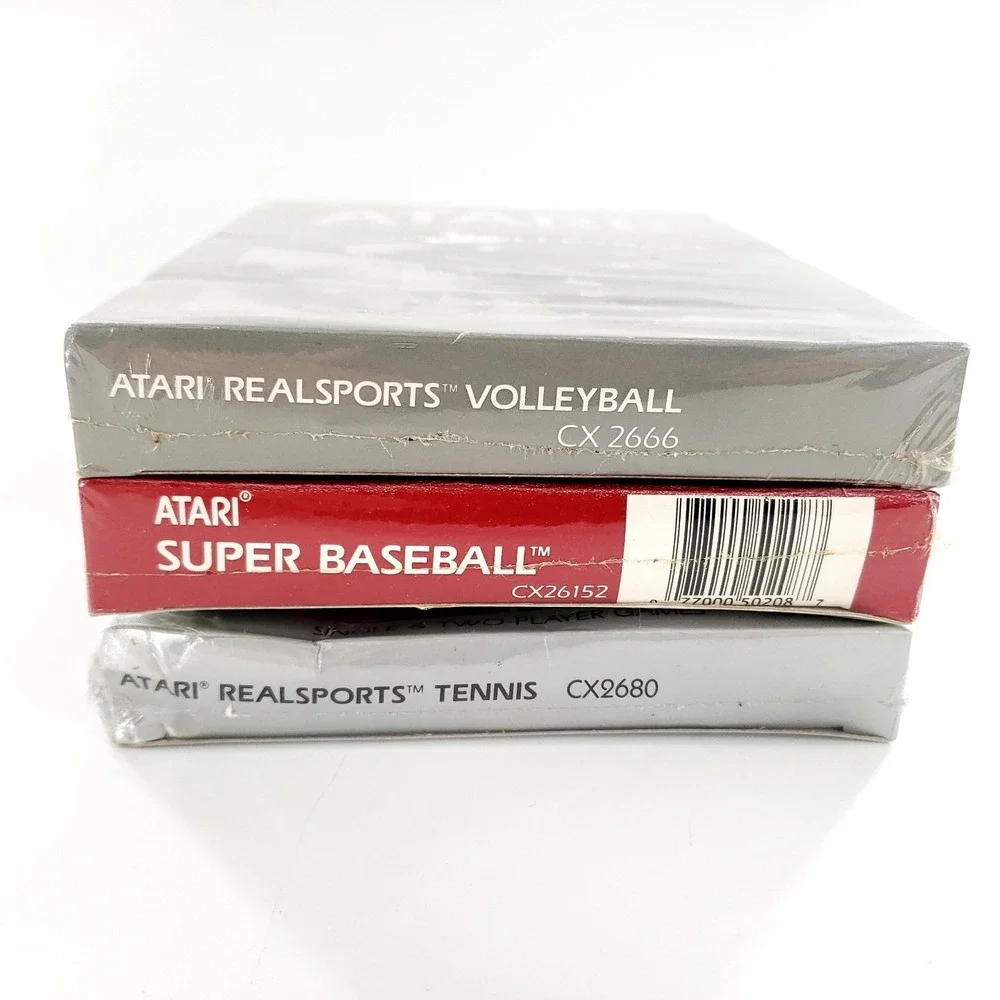 Atari 2600 Games Lot Of 3 RealSports Volleyball, Tennis, Super Baseball DAMAGED